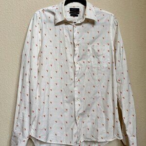 Paul Smith London Soho Fit Button Down Shirt Palm Tree Made In Italy 15.5 M